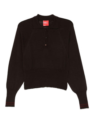 Merci Women's Brown Polo Collar Sweater