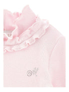 Maglia per neonata Monnalisa rosa con logo decorativo - Rubino Kids
