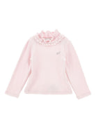 Maglia per neonata Monnalisa rosa con logo decorativo - Rubino Kids