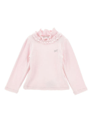 Monnalisa pink baby girl's sweater with decorative logo