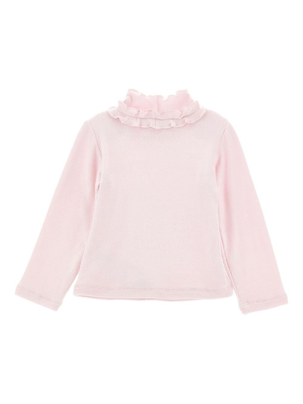 Maglia per neonata Monnalisa rosa con logo decorativo - Rubino Kids