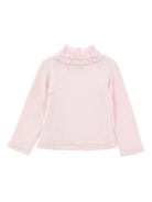 Maglia per neonata Monnalisa rosa con logo decorativo - Rubino Kids