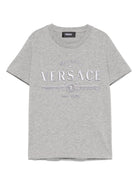 Maglietta con logo Versace per bambino Versace Kids grigio con girocollo - Rubino Kids