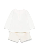 Maglietta e shorts per neonata Il Gufo bianco con stampa e motivo coniglio sul davanti - Rubino Kids