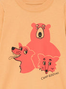 Maglietta per bambina Mini Rodini arancione con stampa grafica - Rubino Kids