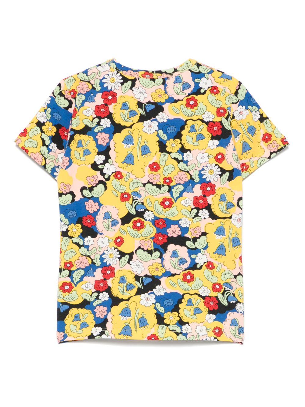Maglietta per bambina Mini Rodini multicolore con stampa floreale - Rubino Kids