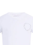 Maglietta per bambina Stella McCartney Kids bianca con logo circolare sul davanti - Rubino Kids