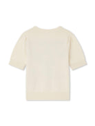 Maglione a maniche corte Elvira per bambina Bonpoint beige con scollo rotondo - Rubino Kids