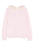 Maglione Alba per bambina MC2 Saint Barth Kids rosa con colletto ampio alla Peter Pan - Rubino Kids