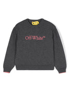 Maglione Big Bookish per bambina Off - White Kids grigio con effetto mélange - Rubino Kids