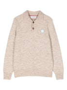 Maglione con applicazione per bambino Brunello Cucinelli Kids beige con orlo dritto - Rubino Kids