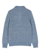 Maglione con applicazione per bambino Brunello Cucinelli Kids blu con rifinitura a coste - Rubino Kids