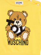 Maglione con motivo Teddy Bear per neonato Moschino Kids giallo con girocollo - Rubino Kids