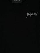 Maglione con ricamo per bambina John Richmond Junior nero con scollo rotondo - Rubino Kids