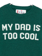 Maglione Douglas per bambino MC2 Saint Barth verde con scritta jacquard "My dad is too cool" - Rubino Kids
