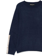 Maglione girocollo per bambino Emporio Armani Kids blu navy con logo - Rubino Kids