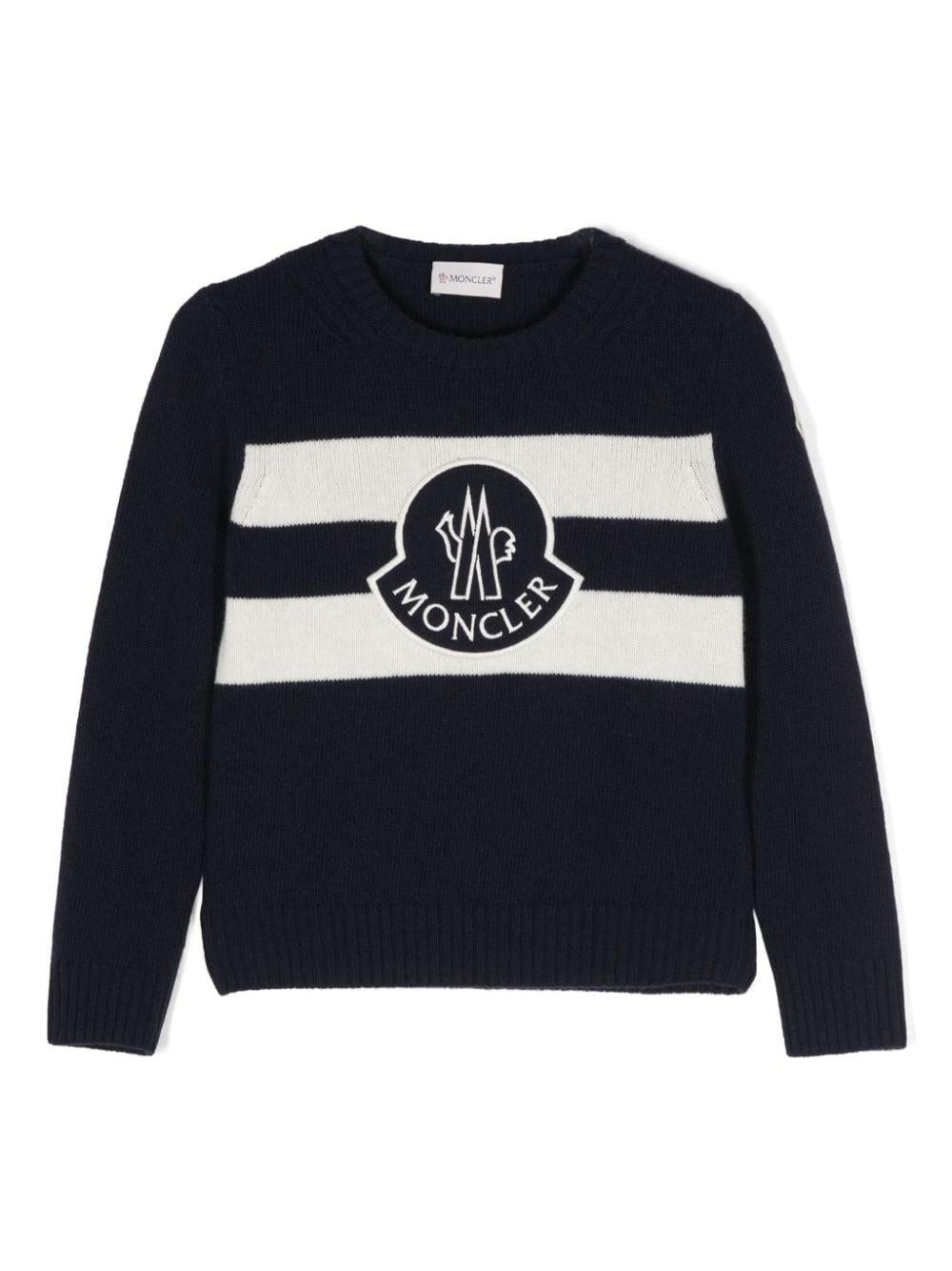 MONCLER ENFANT Knit Sweater with Embroidered Logo | Offer Price