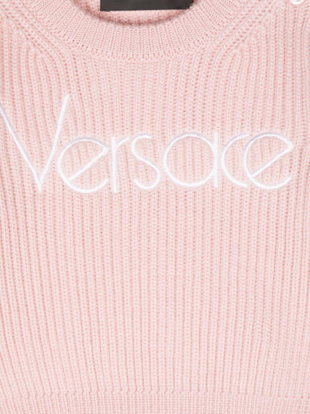 Maglione lavorato a maglia con logo ricamato - Rubino Kids