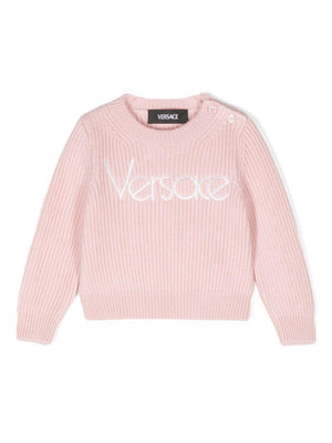 Maglione lavorato a maglia con logo ricamato