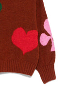 Maglione per bambina Bobo Choses rosso con intarsio semi carte da gioco - Rubino Kids