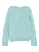 Maglione per bambina Bonpoint azzurro con logo ricamato - Rubino Kids