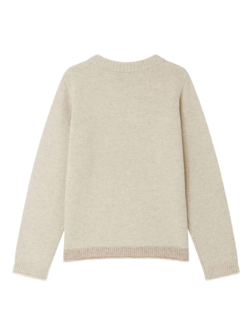 Maglione per bambina Bonpoint Jodora grigio in lana con motivo con ricamo - Rubino Kids