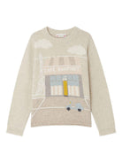 Maglione per bambina Bonpoint Jodora grigio in lana con motivo con ricamo - Rubino Kids