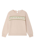 Maglione per bambina Bonpoint Judith rosa con effetto jacquard - Rubino Kids