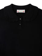 Maglione per bambina Bonpoint nero con colletto con ruches - Rubino Kids