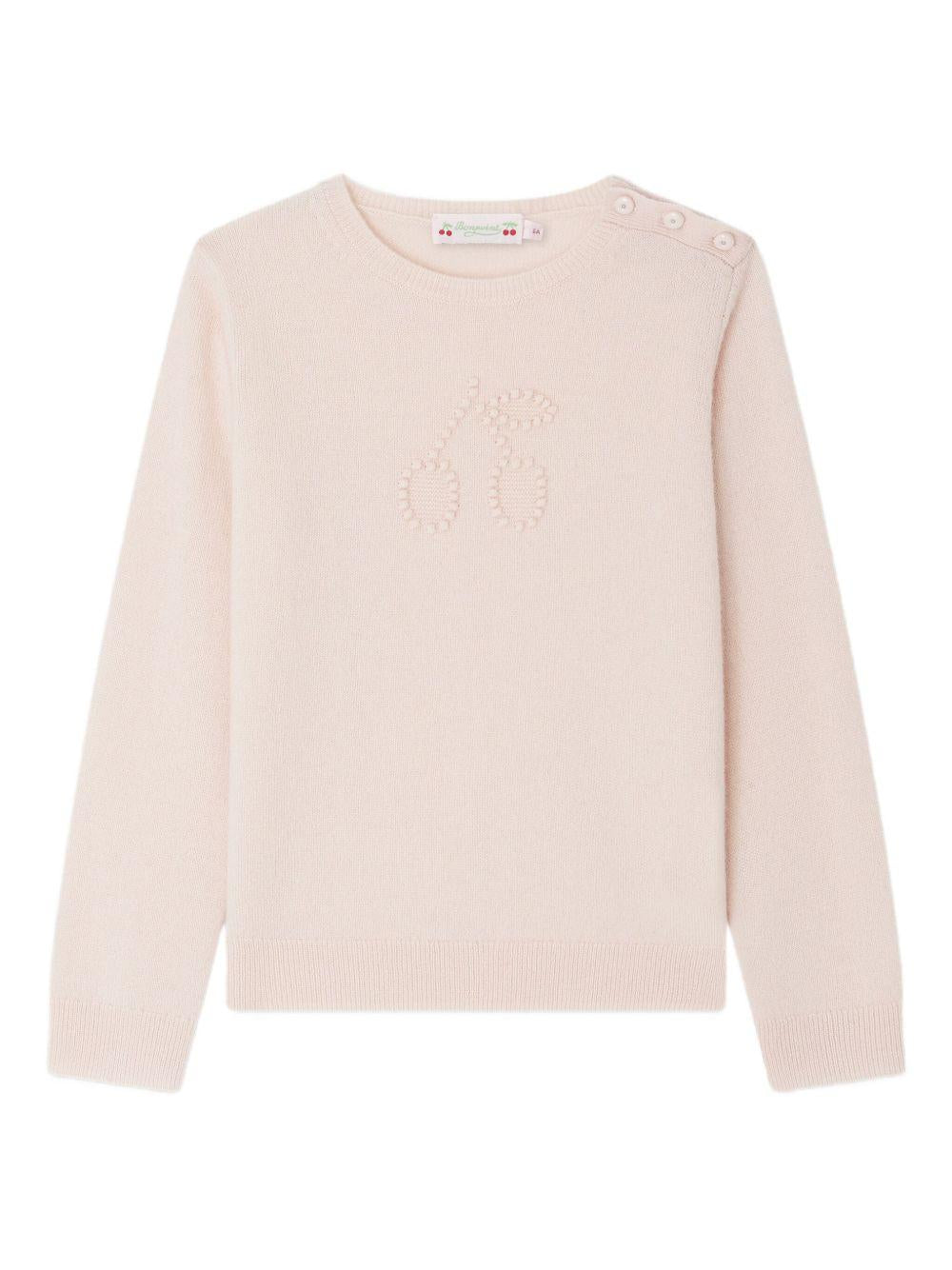 Maglione per bambina Bonpoint rosa con decorazione - Rubino Kids