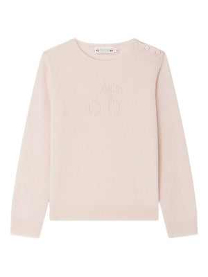 Maglione per bambina Bonpoint rosa con decorazione