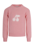 Maglione per bambina Bonpoint rosa con stampa ciliegia sul davanti - Rubino Kids