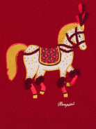 Maglione per bambina Bonpoint rosso con stampa cavallo - Rubino Kids