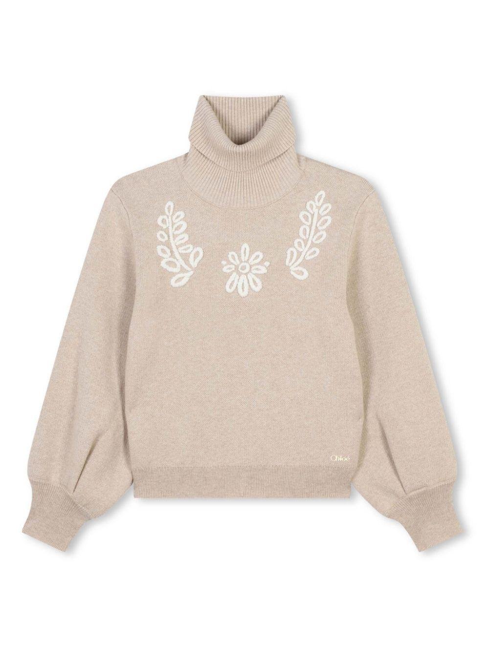 Maglione per bambina Chloé Kids beige con Cotone biologico - Rubino Kids