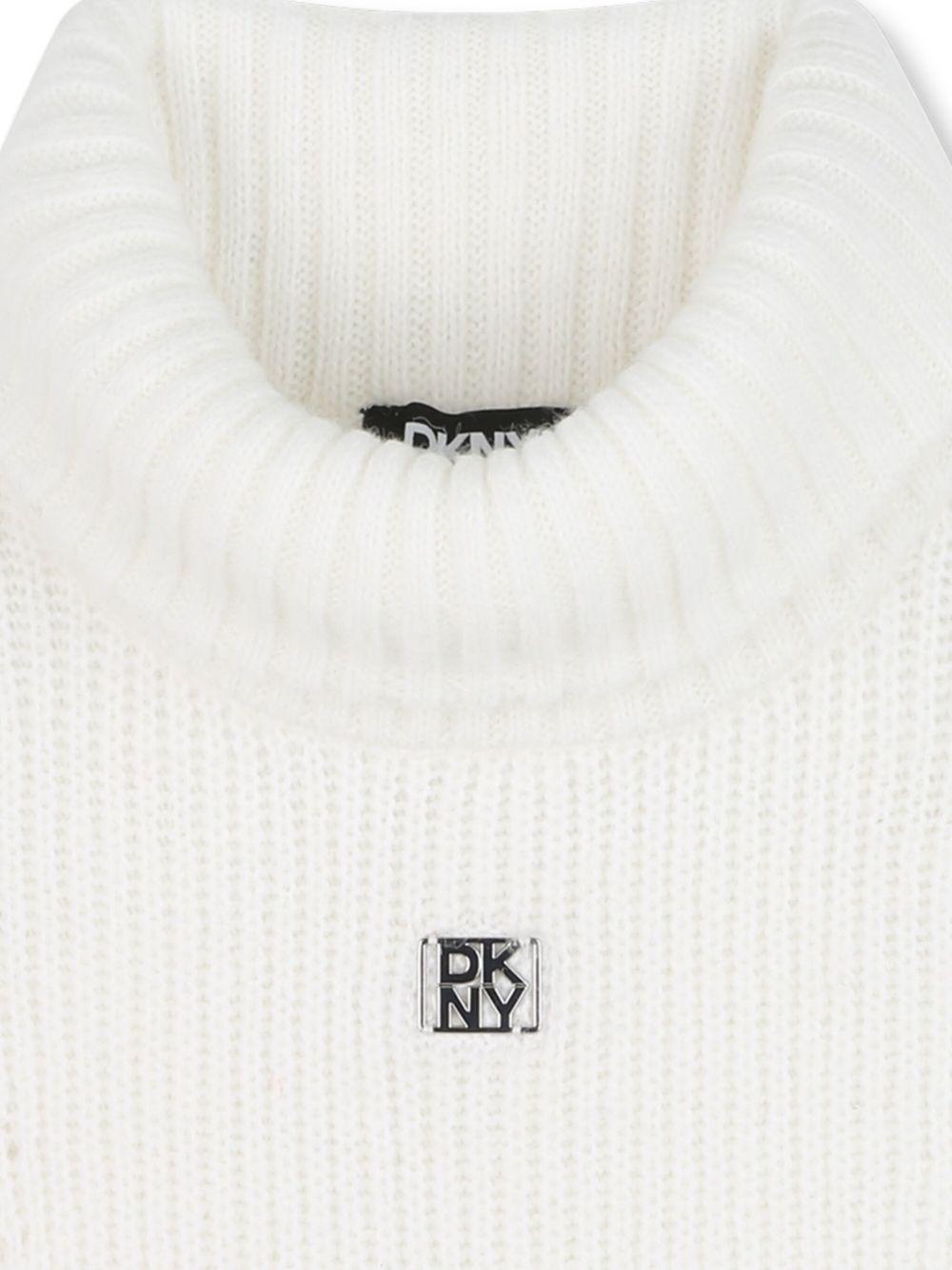 Maglione per bambina Dkny Kids bianco con collo alto - Rubino Kids