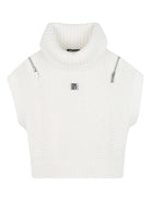 Maglione per bambina Dkny Kids bianco con collo alto - Rubino Kids