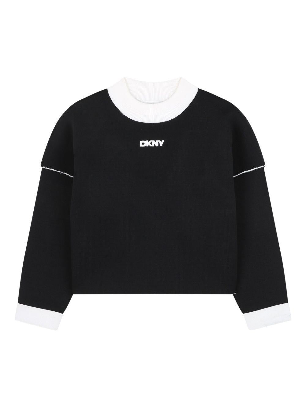 Maglione per bambina Dkny Kids multicolore con dettaglio con logo - Rubino Kids