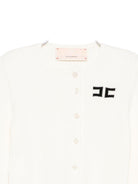 Maglione per bambina Elisabetta Franchi La Mia Bambina bianco con dettaglio con logo - Rubino Kids