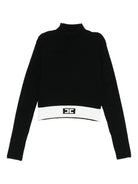 Maglione per bambina Elisabetta Franchi La Mia Bambina nero con banda logo - Rubino Kids