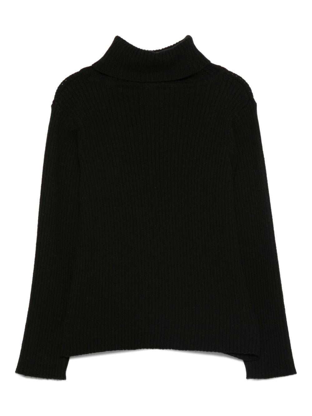 Maglione per bambina Emilio Pucci Junior nero con tessuto a coste - Rubino Kids