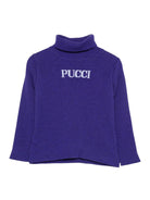 Maglione per bambina Emilio Pucci Junior viola con tessuto a coste - Rubino Kids