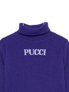 Maglione per bambina Emilio Pucci Junior viola con tessuto a coste - Rubino Kids