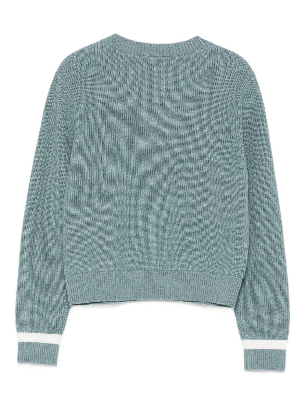 Maglione per bambina Emporio Armani Kids blu con logo - Rubino Kids