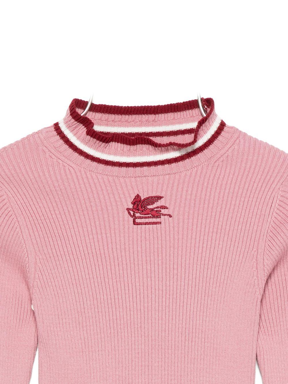 Maglione per bambina ETRO KIDS rosa con logo ricamato sul davanti - Rubino Kids