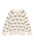 Maglione per bambina Konges Sløjd beige con ricamo ciliegie - Rubino Kids