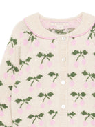 Maglione per bambina Konges Sløjd beige con ricamo ciliegie - Rubino Kids