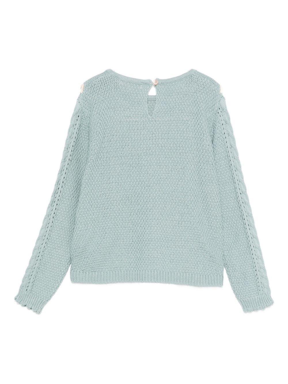 Maglione per bambina Louise Misha azzurro con colletto ricamato - Rubino Kids