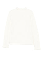 Maglione per bambina Louise Misha bianco con dettagli arricciati - Rubino Kids