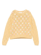 Maglione per bambina Louise Misha giallo con ricamo floreale - Rubino Kids