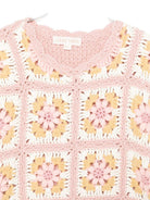 Maglione per bambina Louise Misha rosa con pannelli all'uncinetto - Rubino Kids